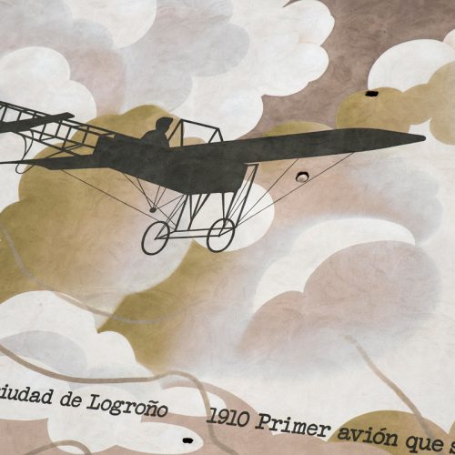 Obra Mural Primer vuelo sobre Logroño